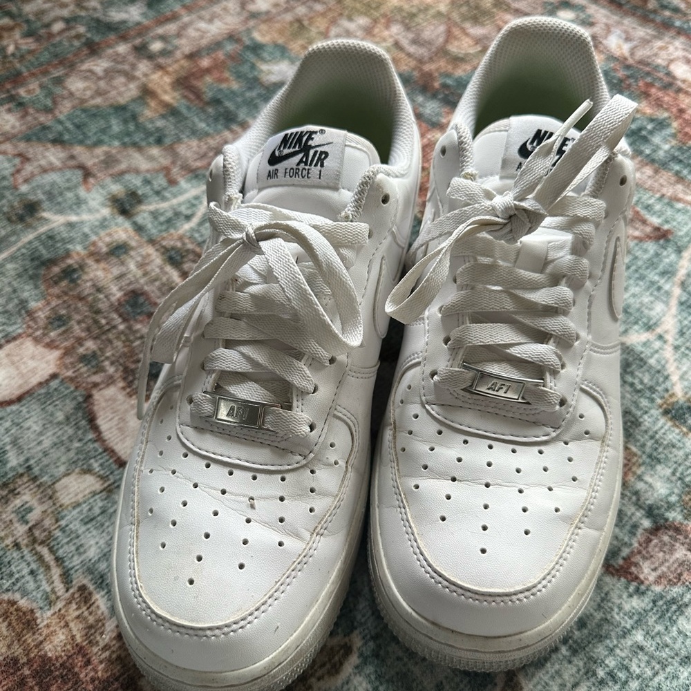 Nike Air Force 1 White Leather Shoes